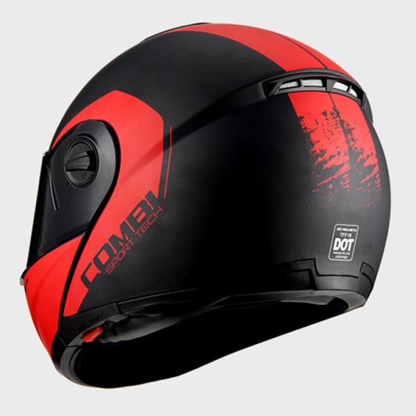 Anti-fall and Breathable Custom Flip Up ECE DOT Modular Motorcycle Helmet Matt Black