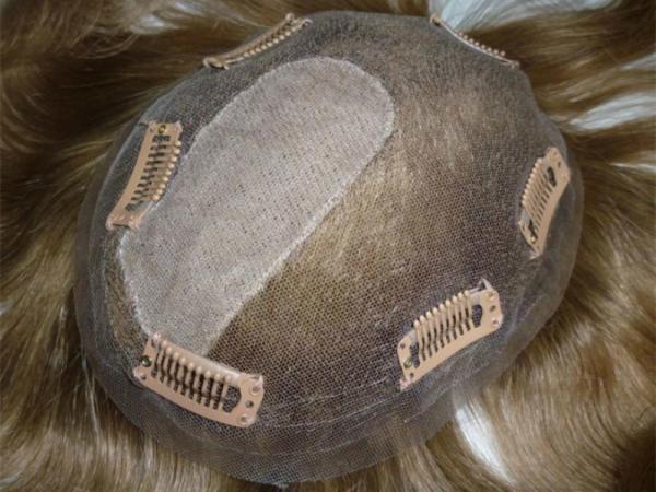 Toupee pour homme à densité moyenne Toupee pour homme avec pinces
