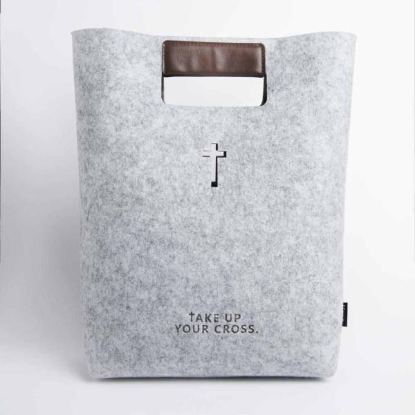 Minimalist Design Felt Handbag Comfortable Feeling With Leather Handle