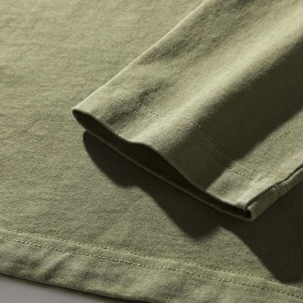 330g Heavy-Duty 100% Cotton Breathable Vintage Knitted Blank Regular Fit Men's Autumn Solid Color Long Sleeve O-Neck T-Shirt OEM