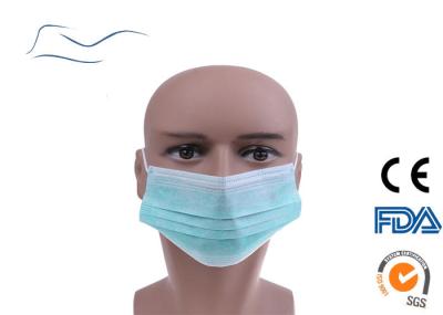 Medical Disposable Face Mask Three Layers Green Adults Sterile Mask