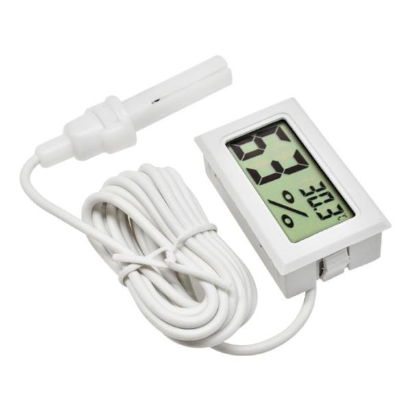 Professional Mini Probe Digital Lcd Thermometer Hygrometer Humidity Temperature Meter Indoor Display White