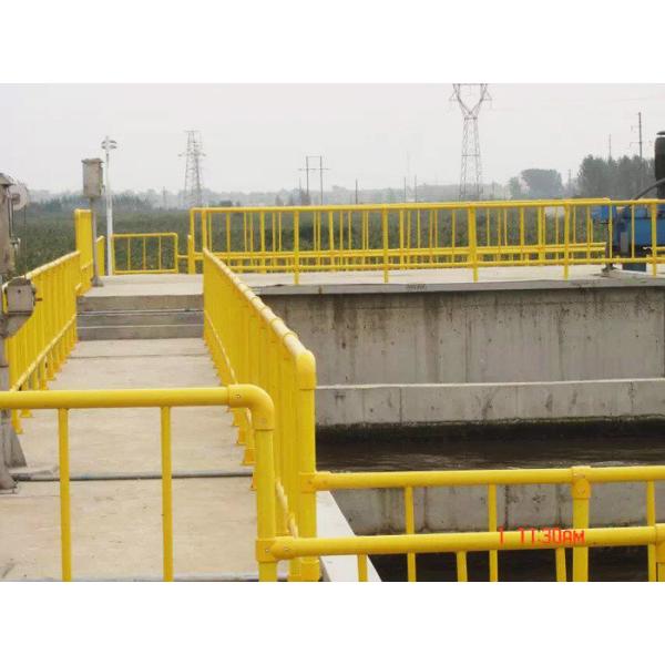 Industrial Design Flooring Mounted 50MM Round FRP Handrail for Sewage Treatment Plant