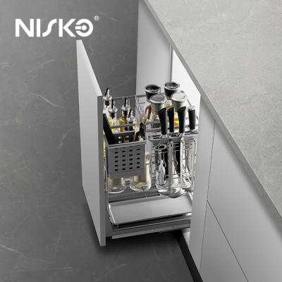 Cestas extraíbles multiusos con separadores de alambre para cubiertos, cajones para utensilios y botellas