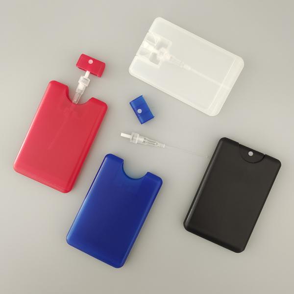 Custom Logo Empty Plastic Transparent 20ml Pocket Credit Card Flat Alcohol Travel Spray Perfume Bottle