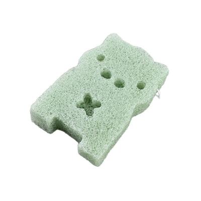 Bear Non toxic Soft Baby Bath Sponge/Charcoal Konjac Sponge Absorbency Cleaning Tool for Safe Playtime Size Is 8*6*2.5cm