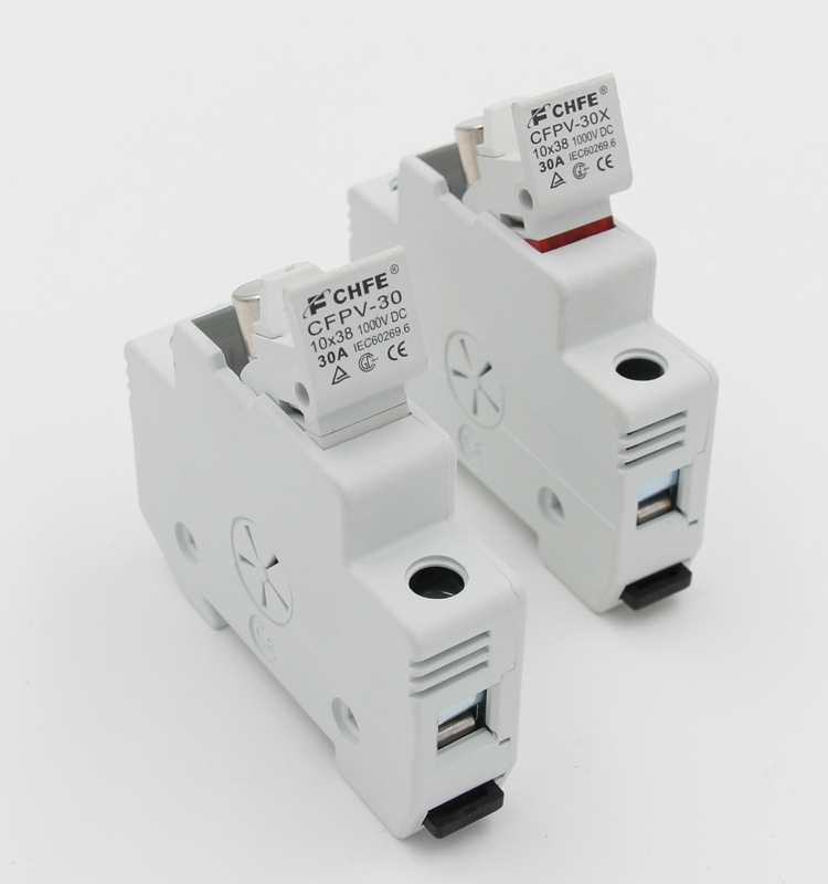 10X38 1A to 32A 1000V DC Solar PV Fuse Holder GPV Thermal Porcelain Fuse Base Switch with Indicator Lamp