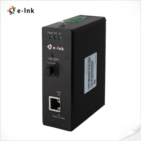 Industrial 802.3bt PoE++ Media Converter 10GBase-X SFP To 10G 5G 2.5G 1G 100M Base-T