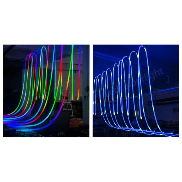 Black Silicone D25mm LED Neon Strip 360° Full Emitting DMX RGB Neon Tube Light