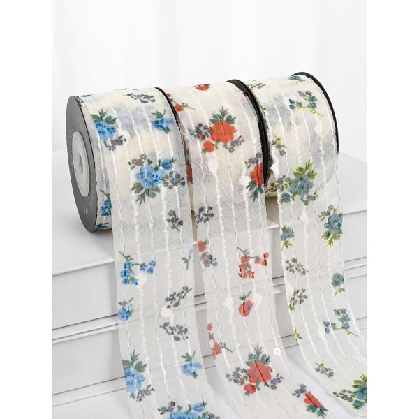 Цветочная печатная персонализированная лента 4 см