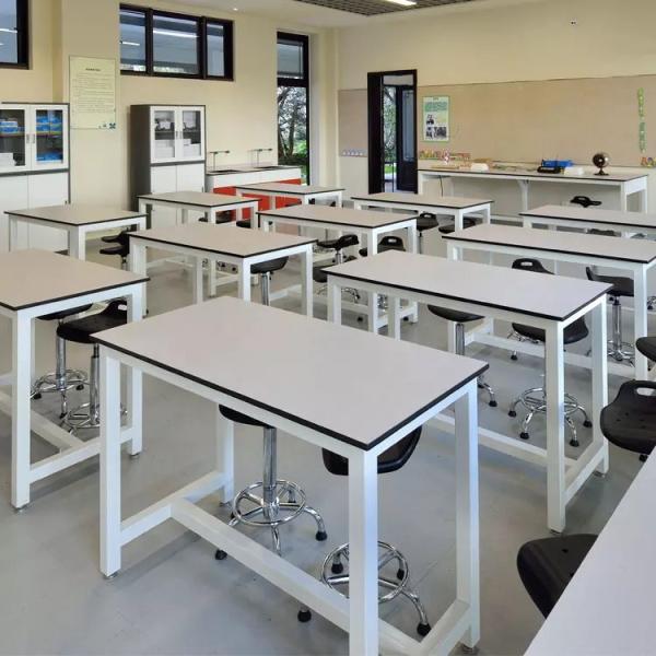 da ciência de aço da mobília do laboratório da escola de 1mm tabela de aço do laboratório com cadeira