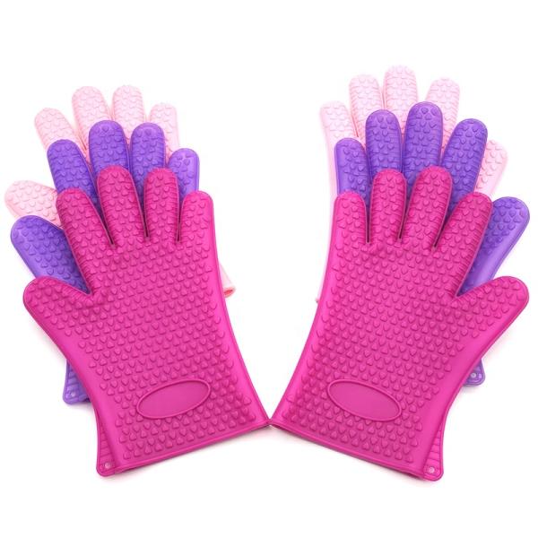Logo Customized Heat Resistant Silicone Cooking Gloves for Hot Pot Holder in Kitchen