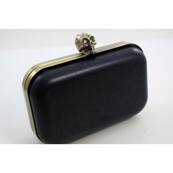 Laser Print Skull Closure Antique Brass Purse Frame With Covers