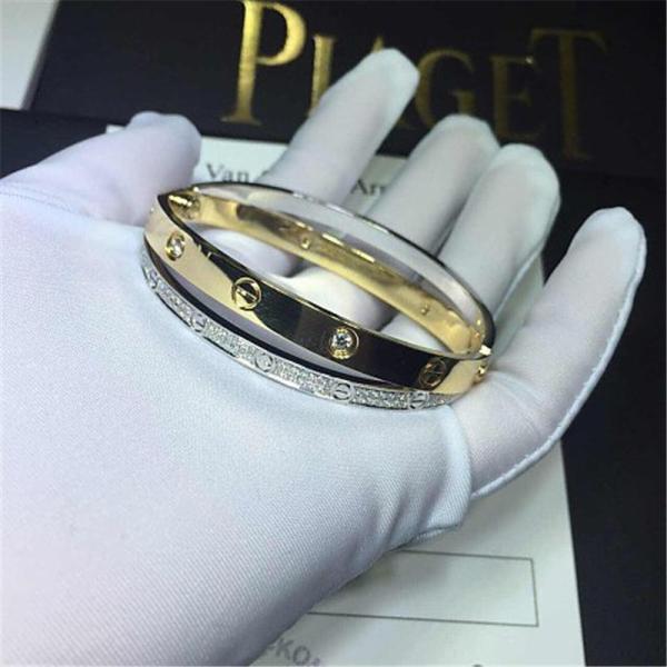 C Double ring bracelet  Love bracelet, 18K gold. With a screwdriver. Jewelry factory in Shenzhen, China