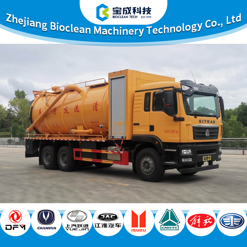 Custom 25 Ton Jetting Vacuum Combo Truck With Large Capacity Water & Sewage Storage Tanker