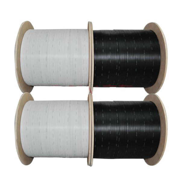 Flat FTTH 1 Core G657A LSZH Butterfly Cable , Drop Fiber Optic Cable