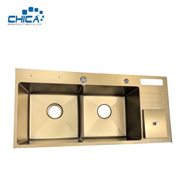 SUS201 304 Stainless Steel Double Bowl Topmount Kitchen Sink Commercial Stainless Steel Kitchen Sink For House