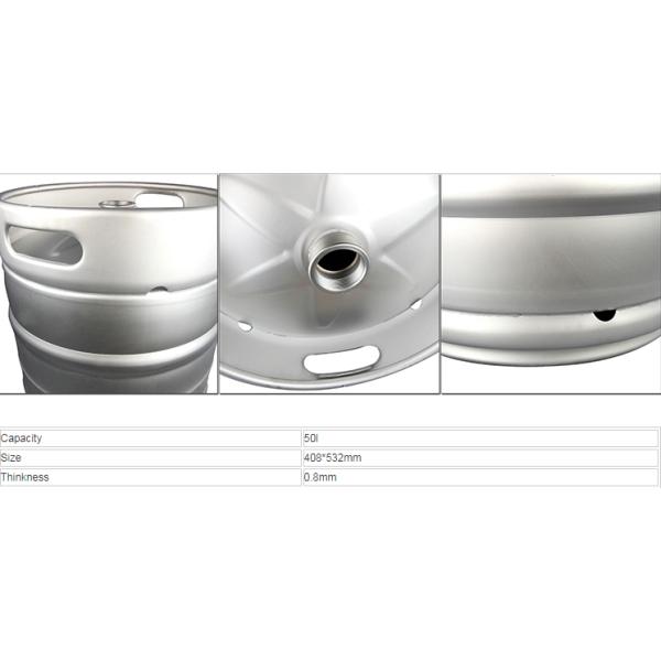 Large Beer Keg Machine , Draft Barrel Container 50 Litre Stainless Steel Keg