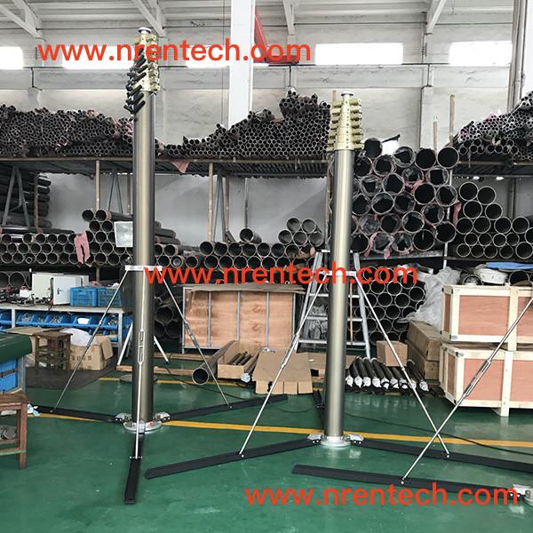 18m lockable pneumatic telescopic mast-3.1m retracted-150kg payloads- application for mobile telecom tower