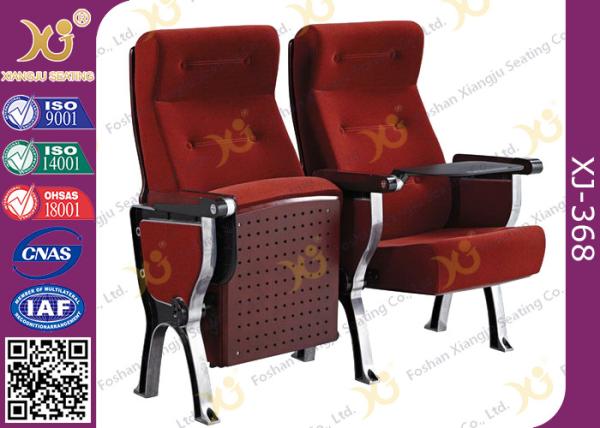 Custom PU Leather Back Auditorium Theatre Seating Chairs With Tablet Arm
