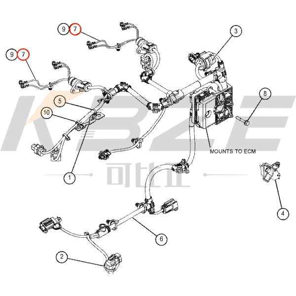CATERPILLAR C4.4 ENGINE 4583745 458-3745 T419638 INJECTOR HARNESS ASSEMBLY