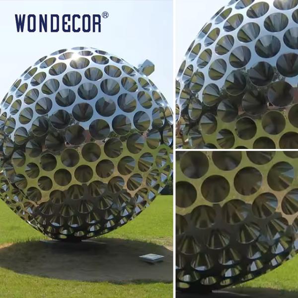 Arte metálico Grandes esculturas de jardín de acero inoxidable Hoyo cavando manzana