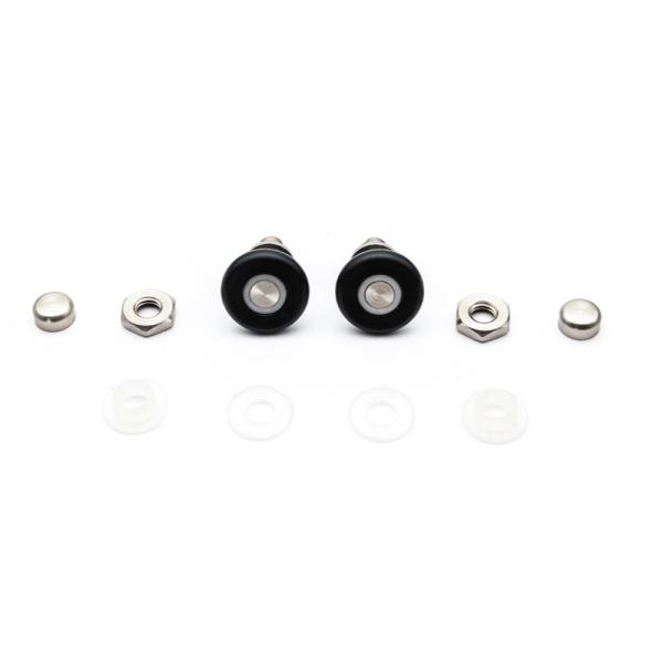 23 / 25 / 27mm Diameter Shower Door Parts Rollers , Shower Screen Rollers Black / White Color