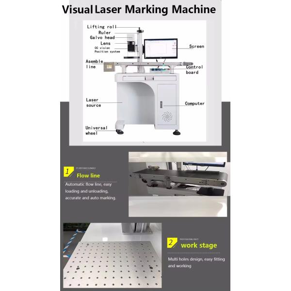 20W 30W 50W 100W Machine de gravure automatique de marquage au laser à fibre avec bande transporteuse