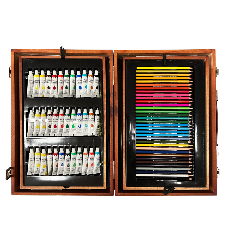 Wholesale 174PCS Deluxe Wooden Case Stationery Gift Kids Drawing  Art Set