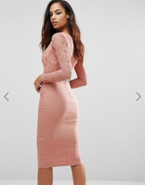 Newest Design Women Sexy Bodycon V-Neck  Dress With Lace Detail Hot Sale