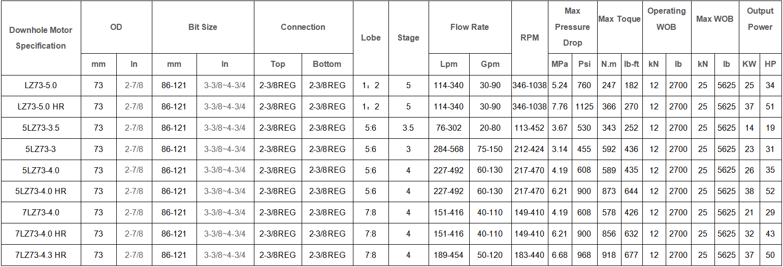API Standard Downhole Drilling Motor 73mm For Side Drilling And Well Repairing