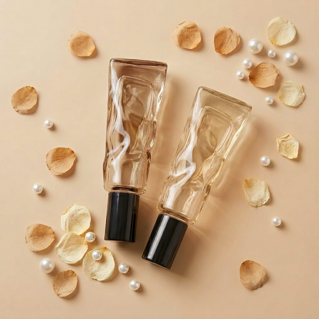 10ml Glass Roll on Bottles Wave Shape Empty Roller Ball Plastic Cap Perfume Oil