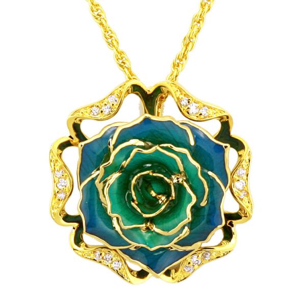 Gifts Woman's  Gold Rose Charming Necklaces Wholesale for Birthday Gift and  Valentine's Day