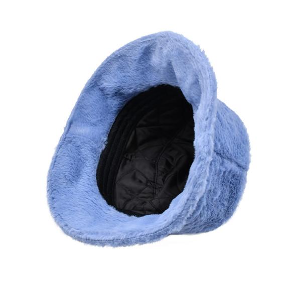 Chapéus femininos outono inverno balde de pelúcia macio e quente boné panamá feminino com topo plano para pesca