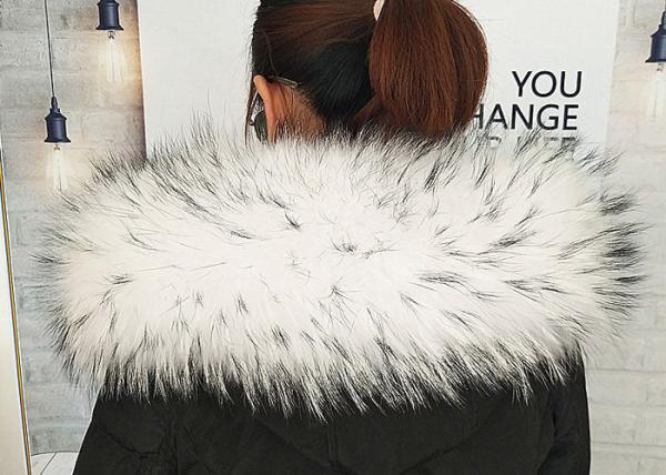 Raccoon fur collar Luxury Real Long Raccoon Fur Detachable Collar for Jacket