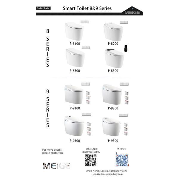 Office Building Luxury Lower Cistern Eco Smart Automatic Intelligent Toilet with Adjustable Temperature and Tech Features