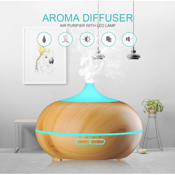 Hot Sale Factory OEM Home Appliances Air Purifier 300ml Wood Grain Aroma Essential Oil Diffuser Humidifier for Large Room Office