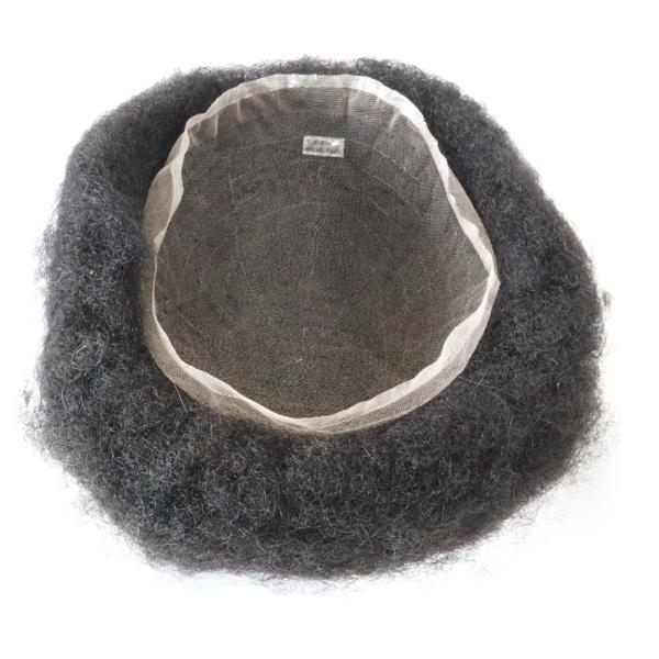 Full Lace Hair Units for Black Men Afro Curly African American Toupee Hairpiece