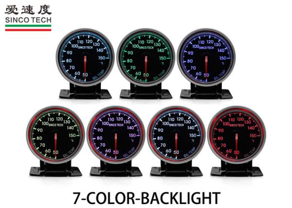 2,5 material de Alumimum do luminoso da cor da exposição de diodo emissor de luz 7 dos calibres de carro de corridas da polegada 60mm