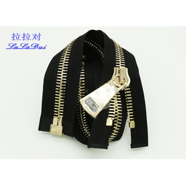 Bright 22 Inch Dual Separating Parka Zipper , Light Gold Teeth Reversible Separating Zipper