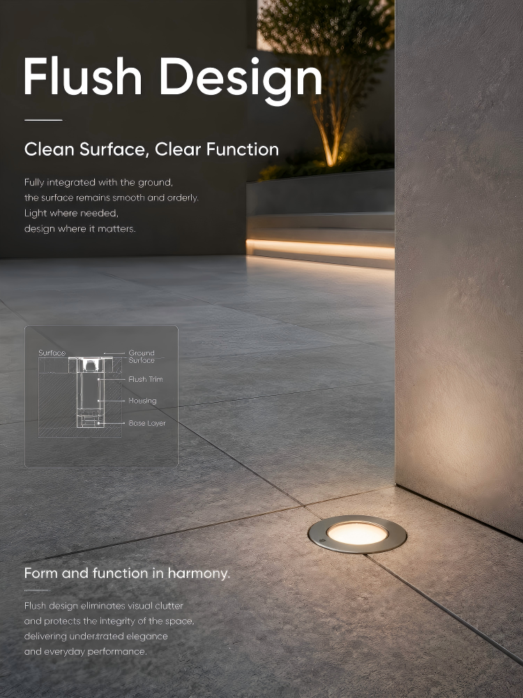 48W Stainless Steel LED Inground Lights Adjustable Buried In Ground Landscape Lights IP68