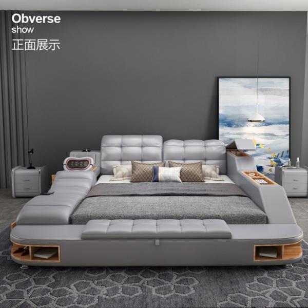 ISO9001 King Queen Size Platform Bed Frame Multifunctional Bedroom Furniture