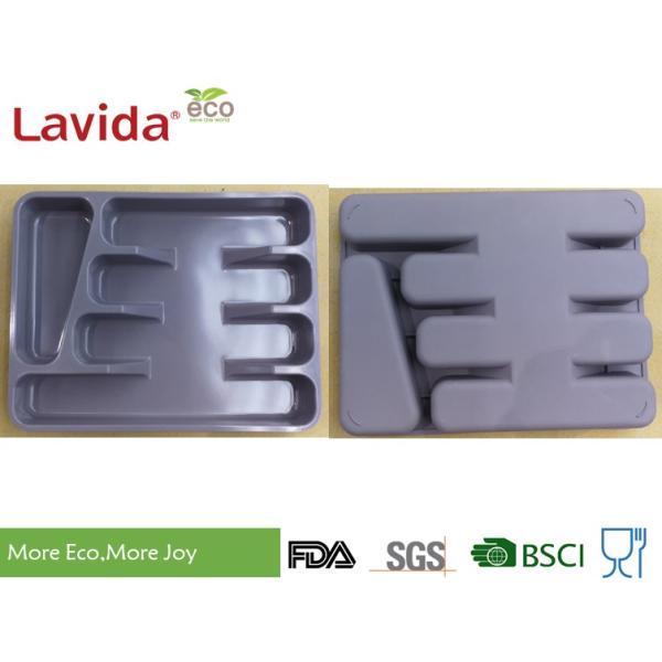 Top Sell competitive Price Square Eco-friendly Bamboo Fiber Tray Melamine Kitchen Tool Tray PP Flatware Box with logo