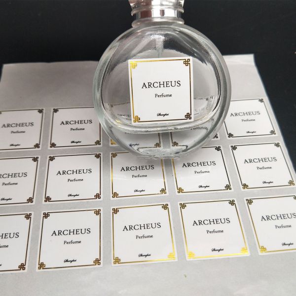 Hot Stamping Gold Foil Sticker Transparent Perfume Bottle Labels