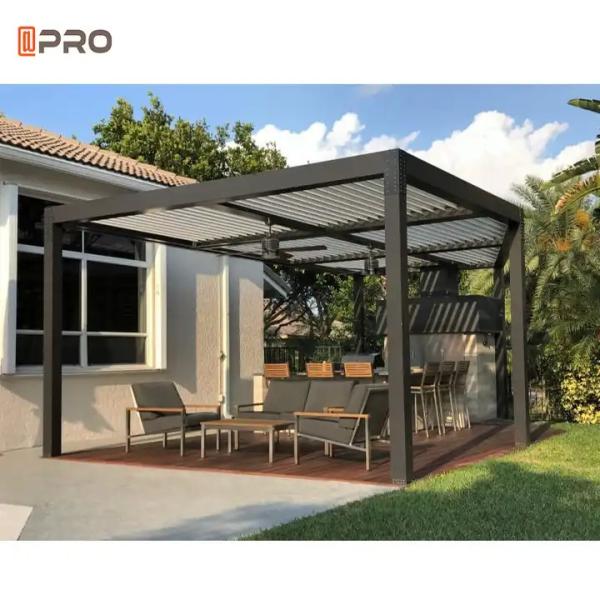 Waterproof Outdoor Modern Aluminum Pergola Retractable Sun Louver Roof Insulated Garden Pergola