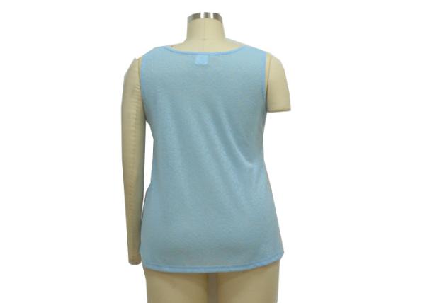 Nice Jacquard Womens Ribbed Tank Tops , Plain Blue Tank Top Logo Printed