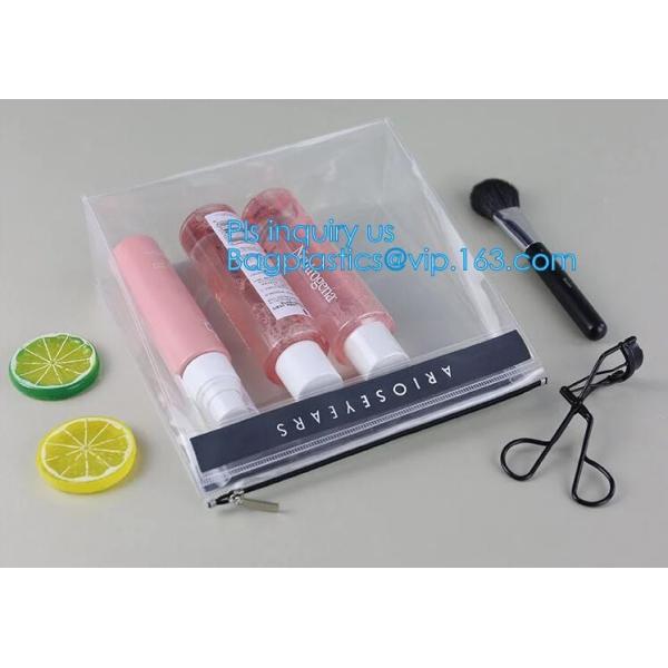 fashion thick clear retail custom printed pvc slider zipper bag, mini plastic zipper cosmetic slider zip bags with print