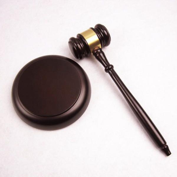 Factory Custom Solid Wooden Gavel Hammer Sound Block Set For Lawyer Judge