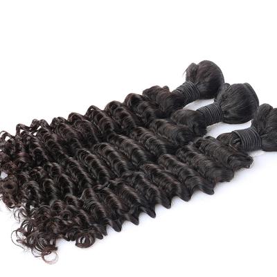 Preto natural do Virgin do cabelo da extensão lisa e macia da onda profunda do Weave brasileiro do cabelo do Virgin