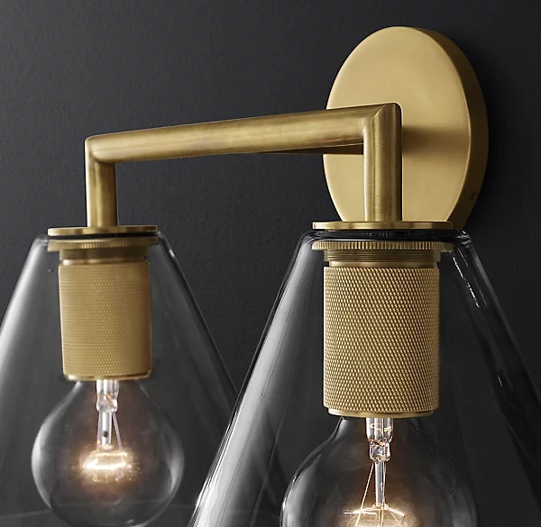 40w*2 Lámparas de pared decorativas Brushed Brass Lámparas de pared de latón incluidas